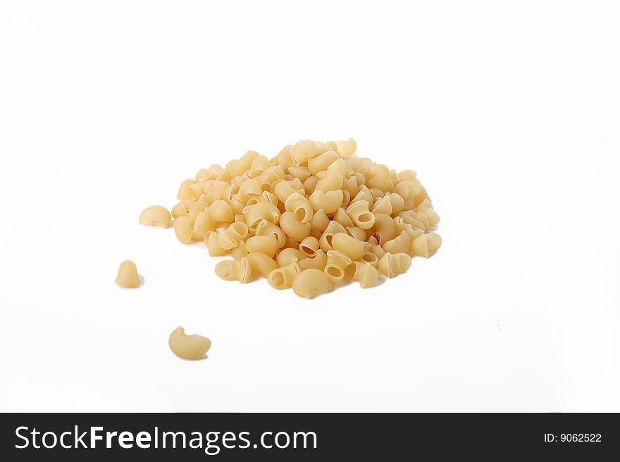 Isolaed handful of noodles on white background. Isolaed handful of noodles on white background