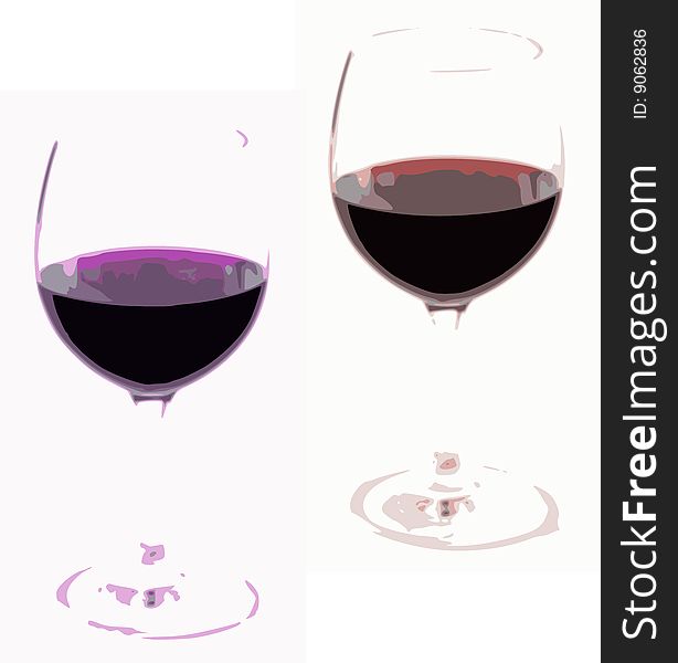Two wine glasses rendered as graphics