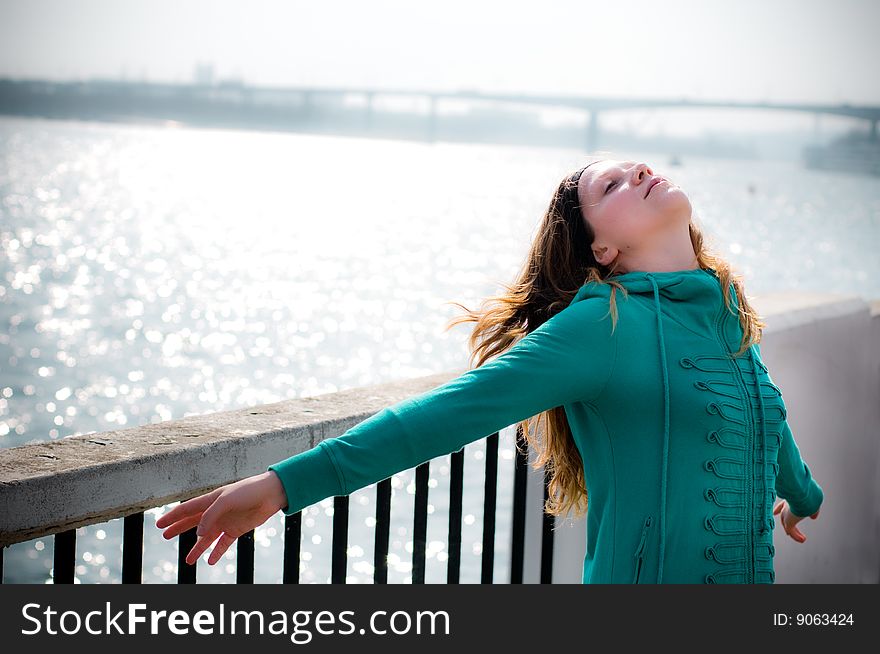 A attractive girl relax outdoor. A attractive girl relax outdoor