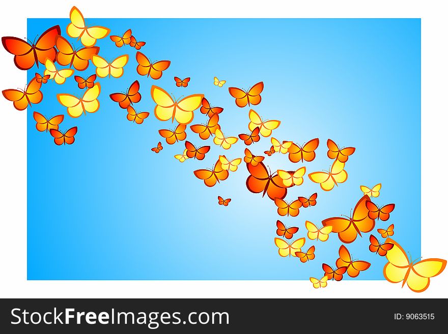 Vector illustration of Butterfly Swarm