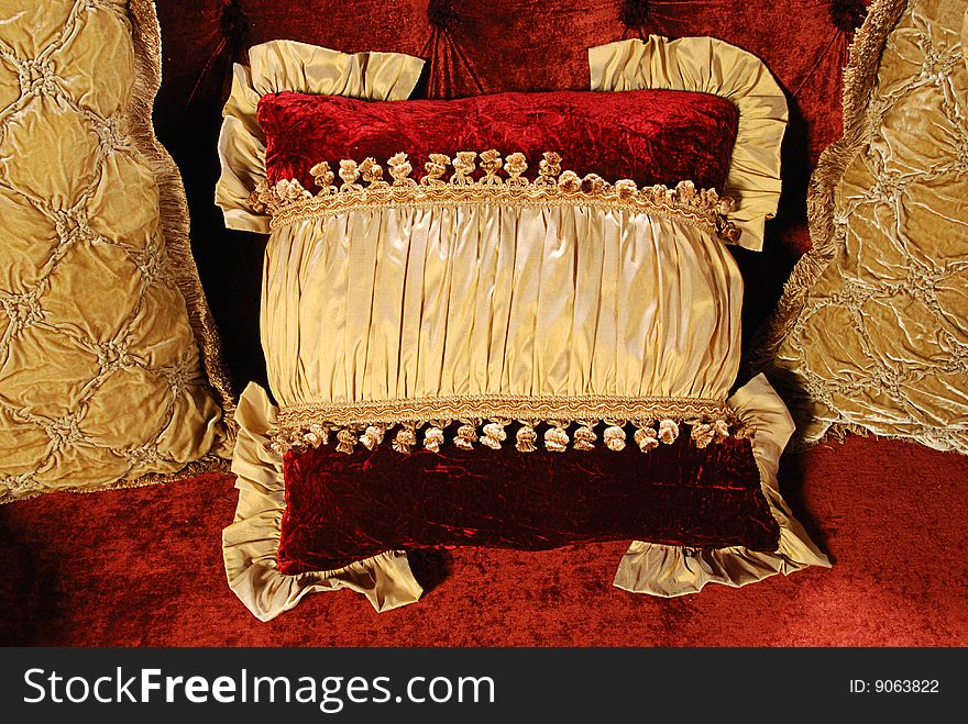 Color luxury decorative cushion on sofa. Color luxury decorative cushion on sofa