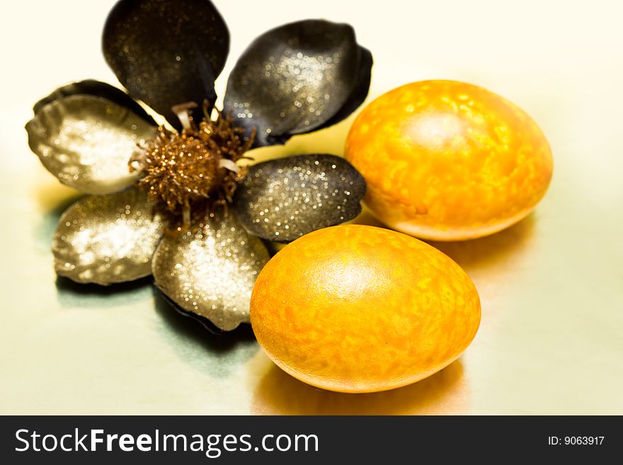 Easter egg with spring flower. Easter egg with spring flower