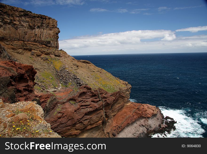 East coast of the Madeira Island on the Sao Lorenco peninsula. East coast of the Madeira Island on the Sao Lorenco peninsula