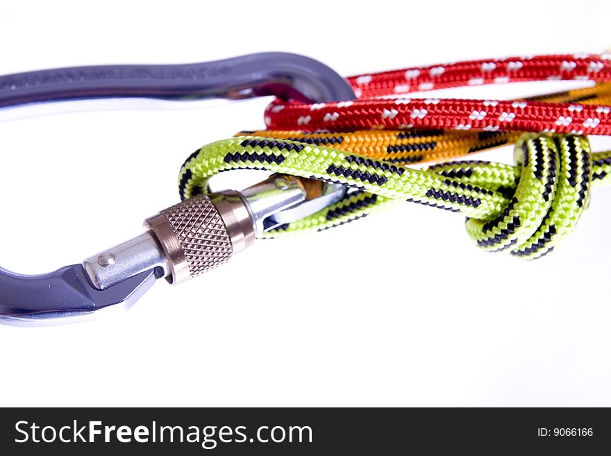 Climbing rope isolated on white