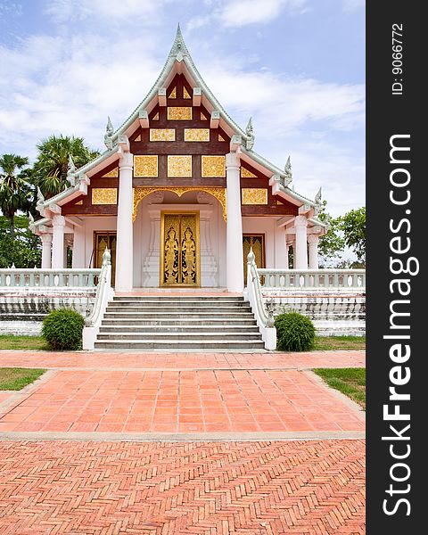 Thai style architecture, Sukhothai province, Thailand.