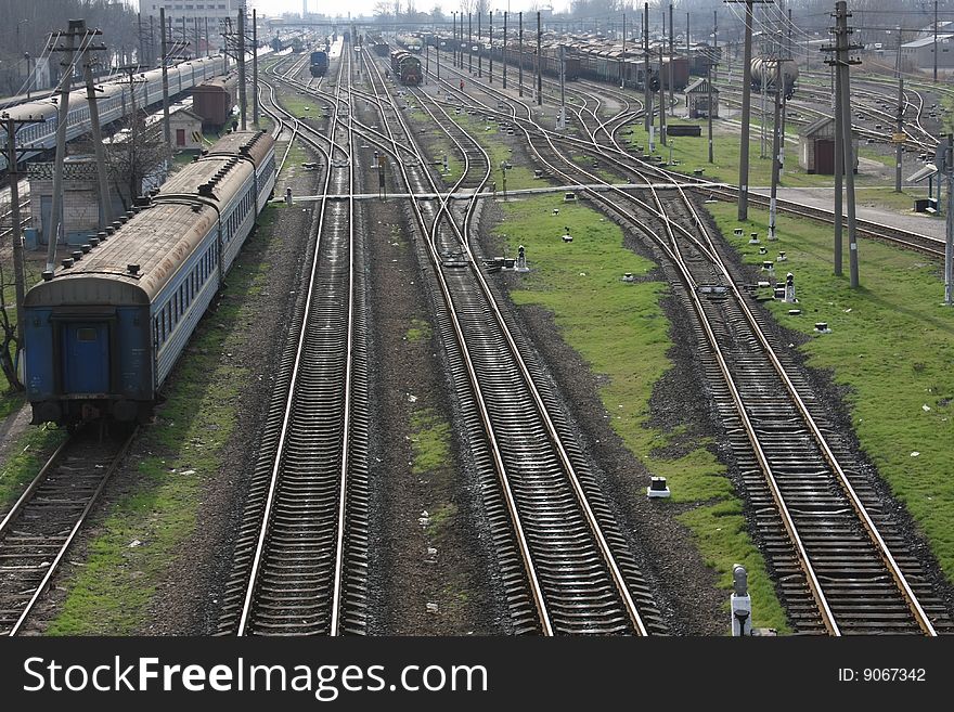 Railway train to go rails. Railway train to go rails