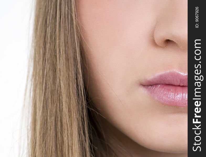 Beautiful lips of a young woman