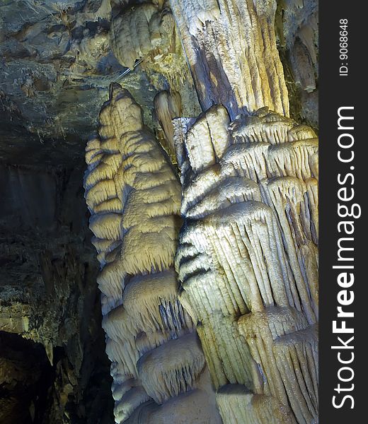 Cave Stalagmite in a Gold Mine. Cave Stalagmite in a Gold Mine