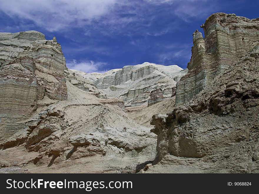 White rock canyon and mountain