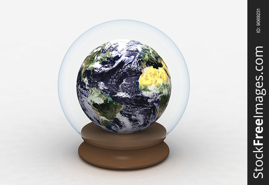 Earth In A Glass Globe