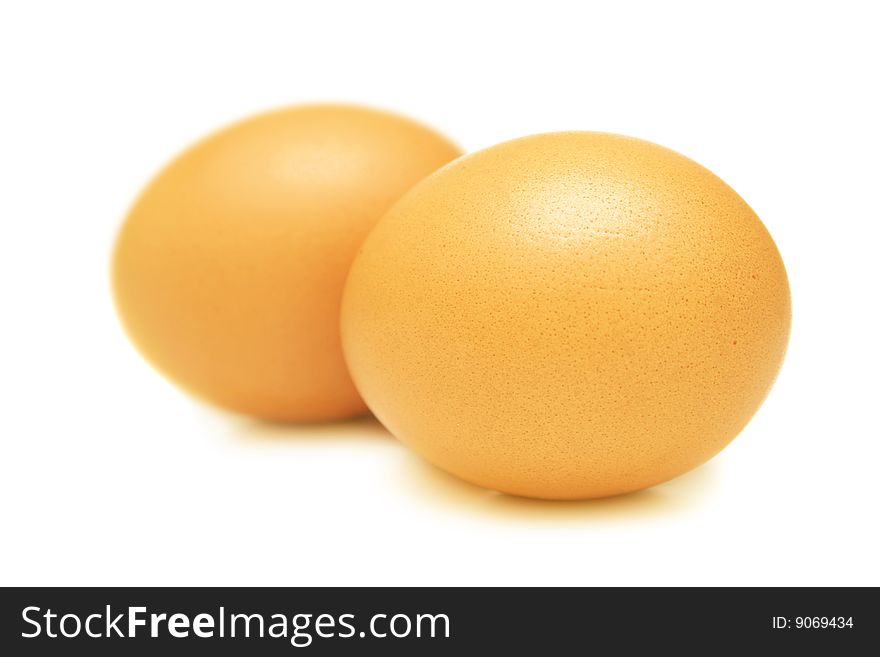 Two eggs isolated on white. Two eggs isolated on white.