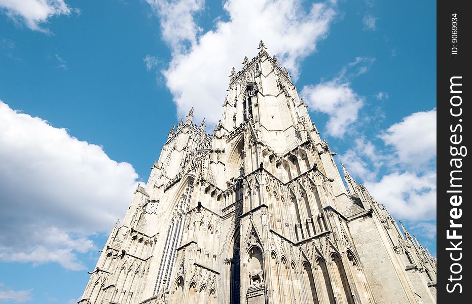 Wide angle view of the Minster in York. Wide angle view of the Minster in York