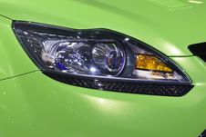 Headlight Bumper Of Green Sport Car Royalty Free Stock Images