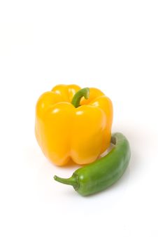 Bell Pepper And Anaheim Pepper Royalty Free Stock Photos