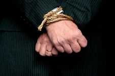 Business Man With His Hands Tied Stock Photography Business Man With His Hands Tied Stock Photography