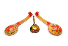 Russian Wooden Painted Spoons Isolated Stock Photos Russian Wooden Painted Spoons Isolated Stock Photos