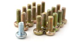Metal Bolts In Line Royalty Free Stock Photography Metal Bolts In Line Royalty Free Stock Photography