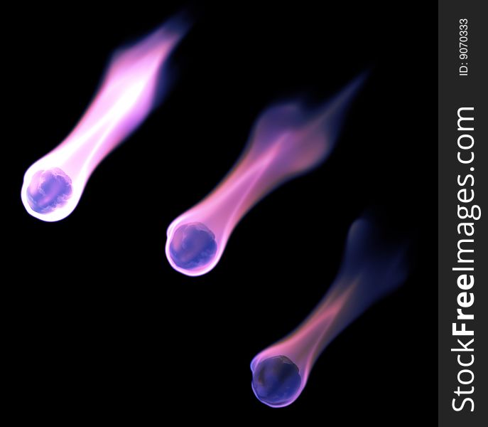 Fire isolated on a black background