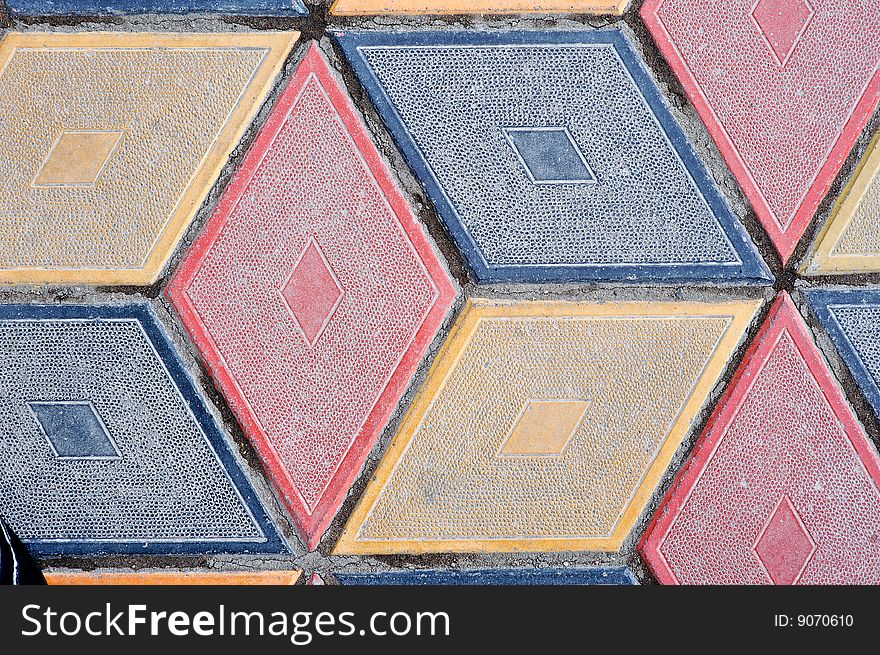 Color mosaic floor. Can be used as background