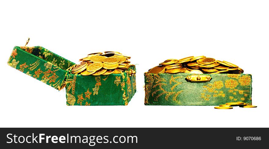 Gold Coins In A Box