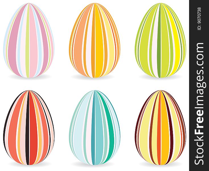 Vector set of easter eggs