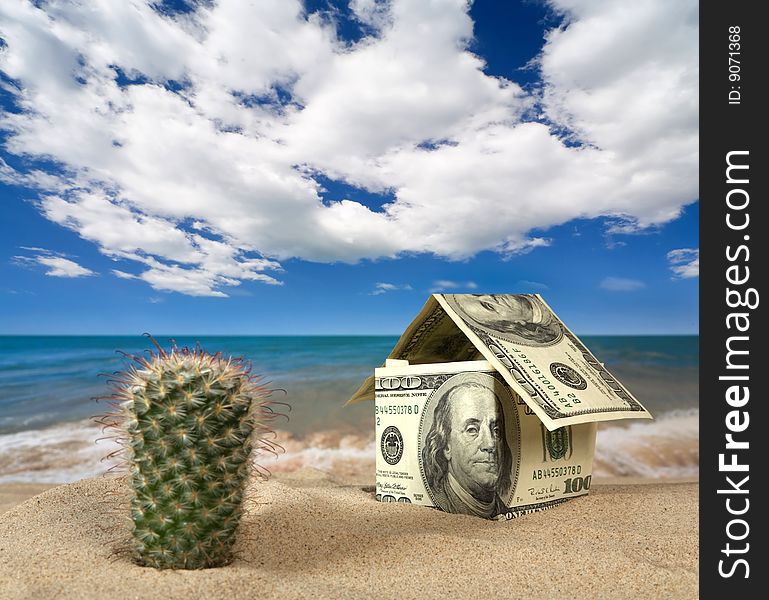 Dollar house on sand.