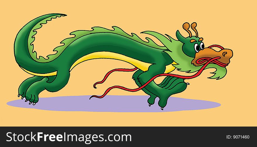 Green dragon wild animal beast