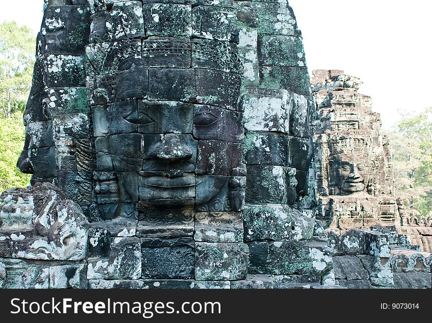 Bayon temple tower faces 4