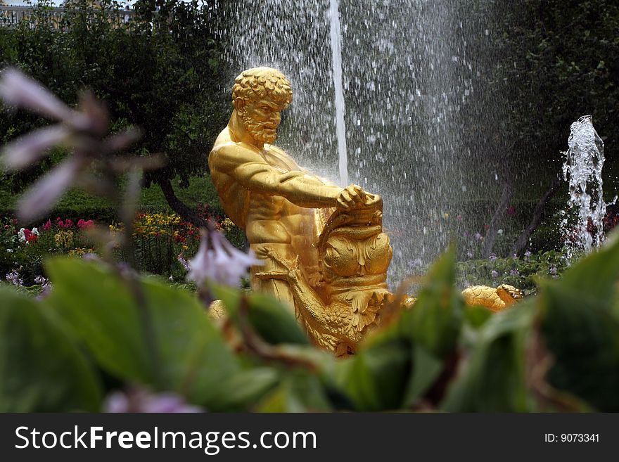 Fountain in the Petrodvoretz royal garden