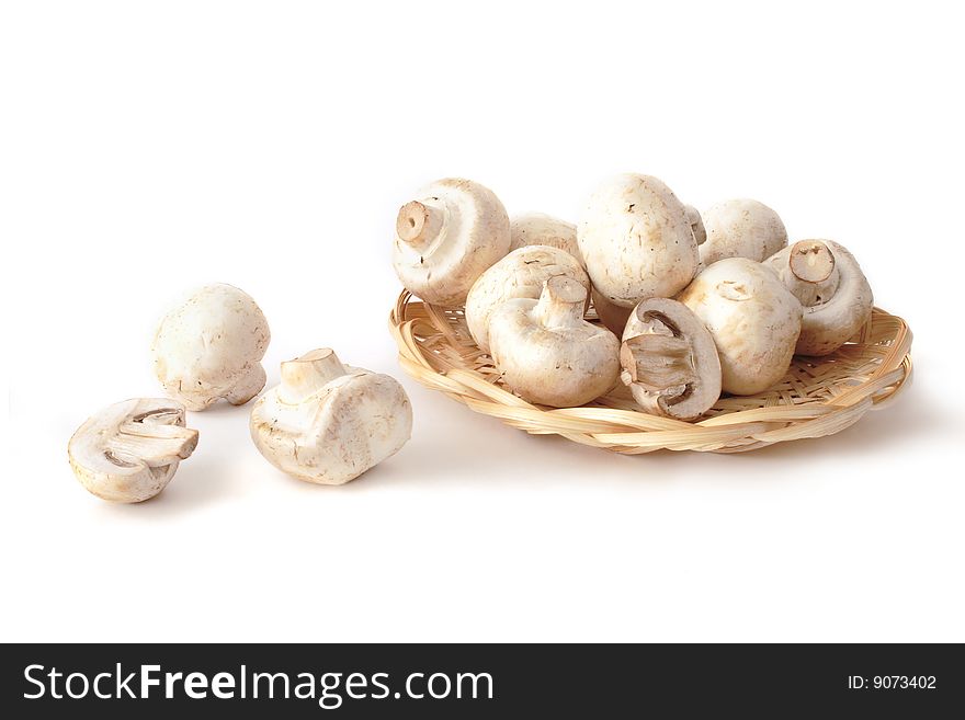 Mushrooms in the twist on a white background. Mushrooms in the twist on a white background
