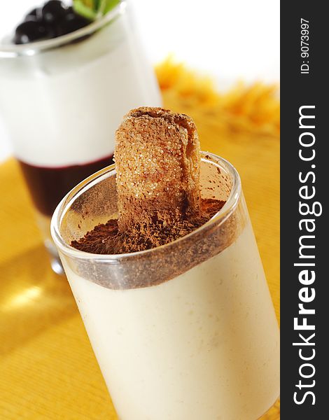 Dessert - Tiramisu Glass with Cocoa Powder