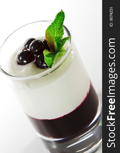 Blackberry Dessert with Fresh Mint. Blackberry Dessert with Fresh Mint