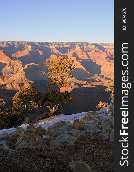 Grand Canyon at Sunset in Winter. Grand Canyon at Sunset in Winter