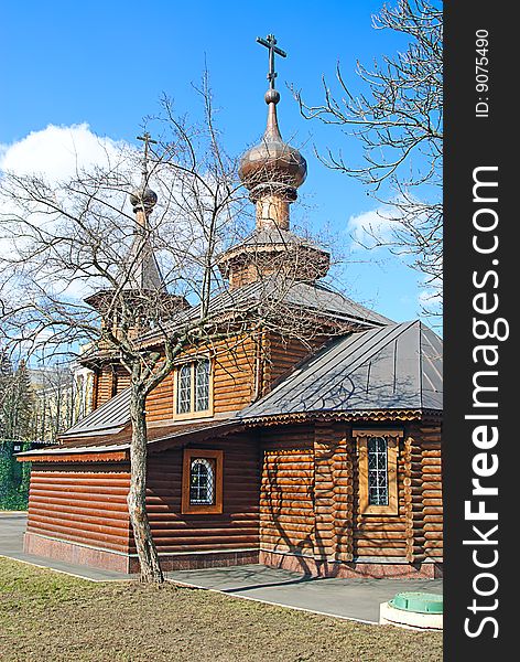 Russian wooden church in Moskow