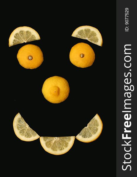 Smiley from the lemon slices. Smiley from the lemon slices