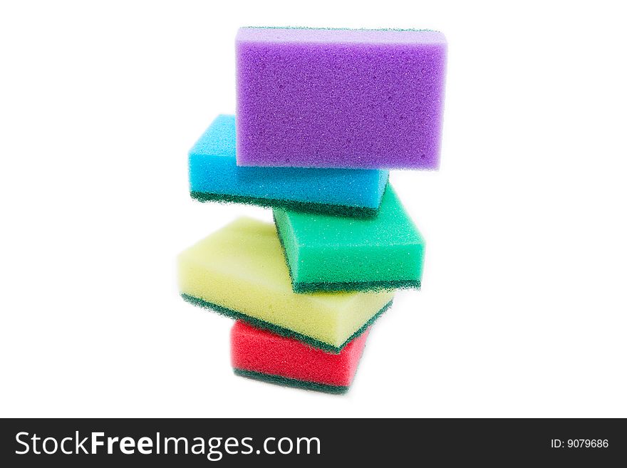 Color sponges in a stack