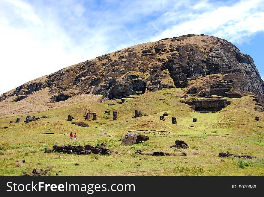 Rano Raraku Quarry On Easter Island