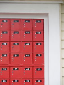 New Zealand Red Post Office Boxes. Stock Photos