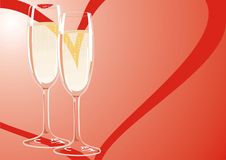 Two Glasses Of Champagne At A Friendly Meeting Of Royalty Free Stock Photos Two Glasses Of Champagne At A Friendly Meeting Of Royalty Free Stock Photos