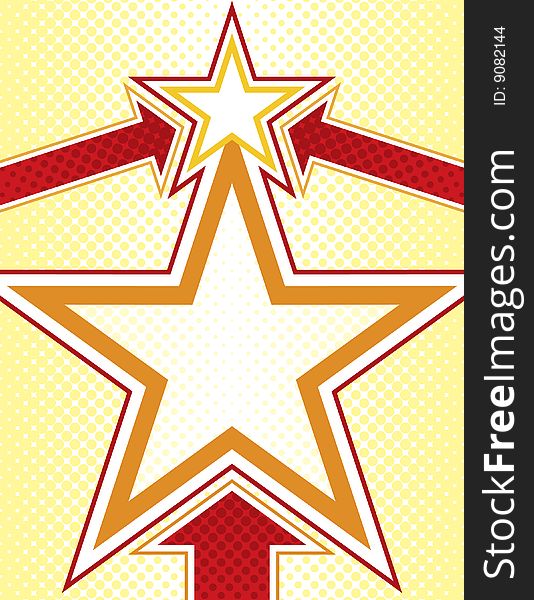 Star Background with Halftone Elements and Arrows