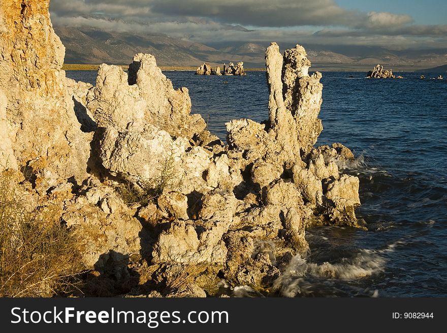 Tufa formations on Mono Lake in the Owens Valley of California