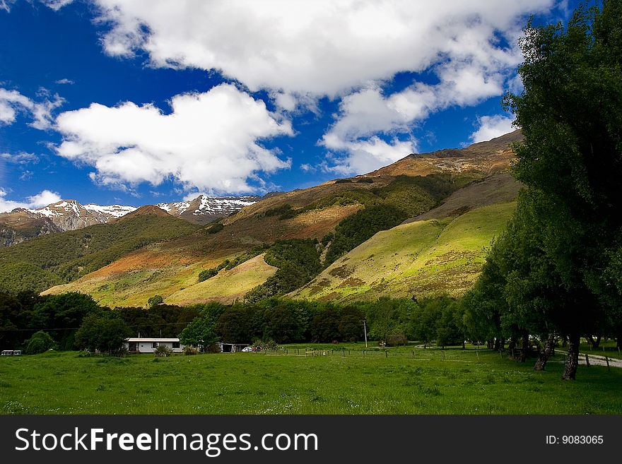 Tranquil quiet village in New Zealand. Tranquil quiet village in New Zealand