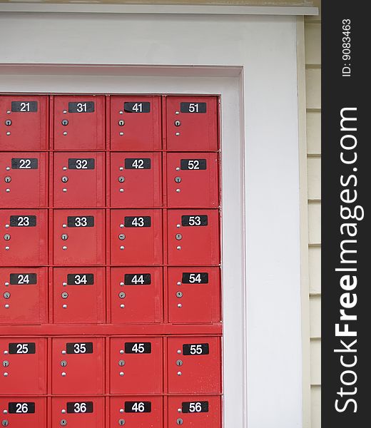 New Zealand Red Post office boxes.