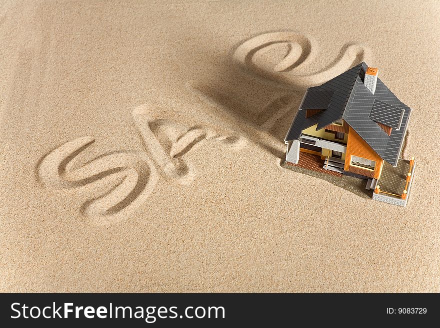 House on sand. Real estate concept