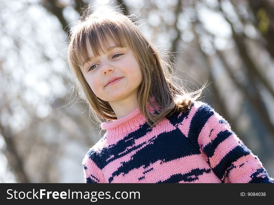 Sweet little girl outdoor portrait