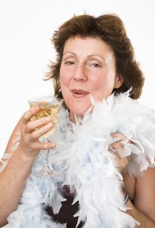 Lady Wearing A Boa Royalty Free Stock Photo Lady Wearing A Boa Royalty Free Stock Photo