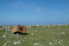 Rusty Junk On Grass Royalty Free Stock Photos Rusty Junk On Grass Royalty Free Stock Photos