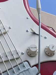 Red Guitar Close Up Stock Image Red Guitar Close Up Stock Image