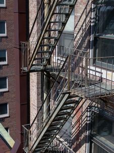 Old Iron Fire Escape On Apartment Building Stock Images Old Iron Fire Escape On Apartment Building Stock Images