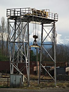 Railyard Gantry Royalty Free Stock Photo